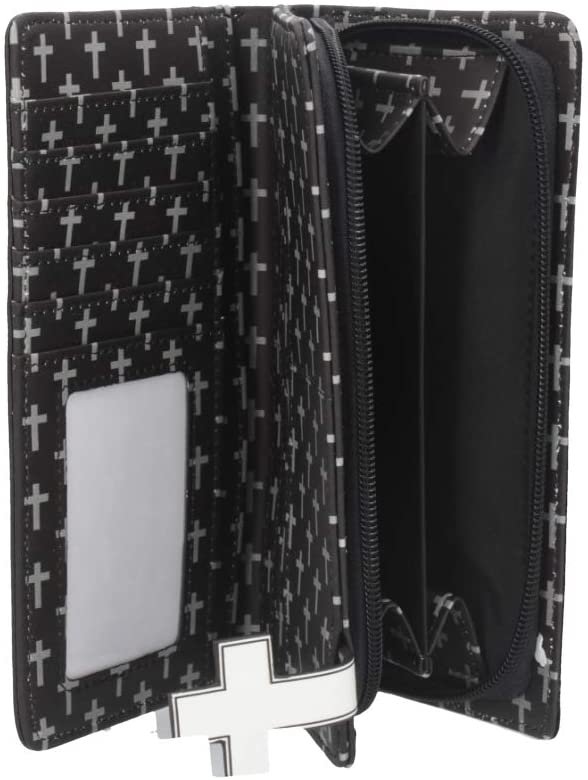 Band Merchandise~ B4685N9 Metallica Master of Puppets Embossed Purse, PU, Black, 18.5cm