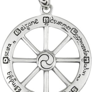 Sterling Silver Cut Out Wheel of the Year Pendant