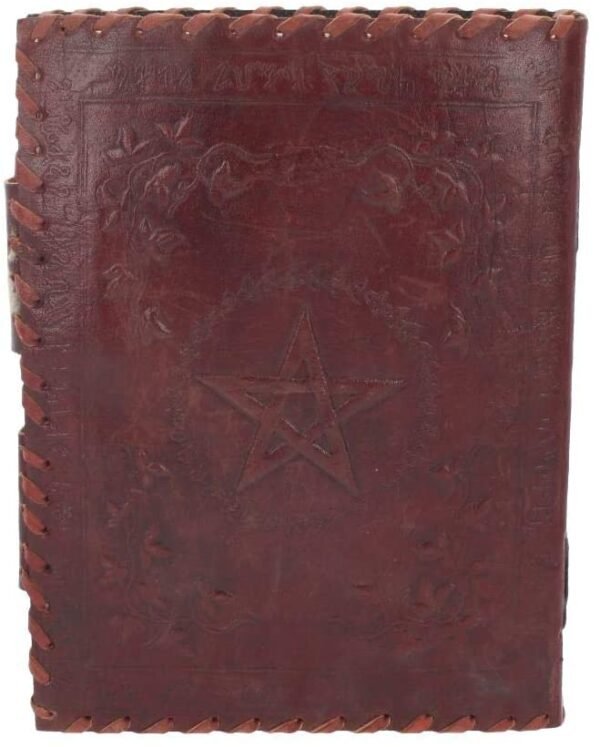 Wiccan Collection~Small Book of Shadow Leather Journal With Lock 27cm Brown