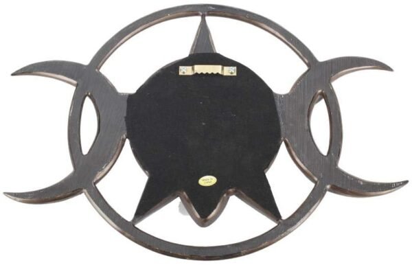 Wiccan Collection~Triple Moon Goddess Plaque 30cm, Polyresin, Bronze