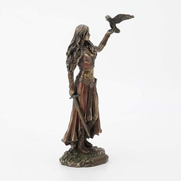 Magic  Collection~Resin Statues Morrigan The Celtic Goddess of Battle W/Crow & Sword Bronze Finish Statue 6.5 X 10.25 X 3 Inches Bronze