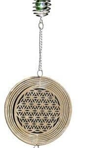 Light Collection~Flower of Life Hanging Decoration Dreamcatcher, Stainless Steel, Silver, One Size