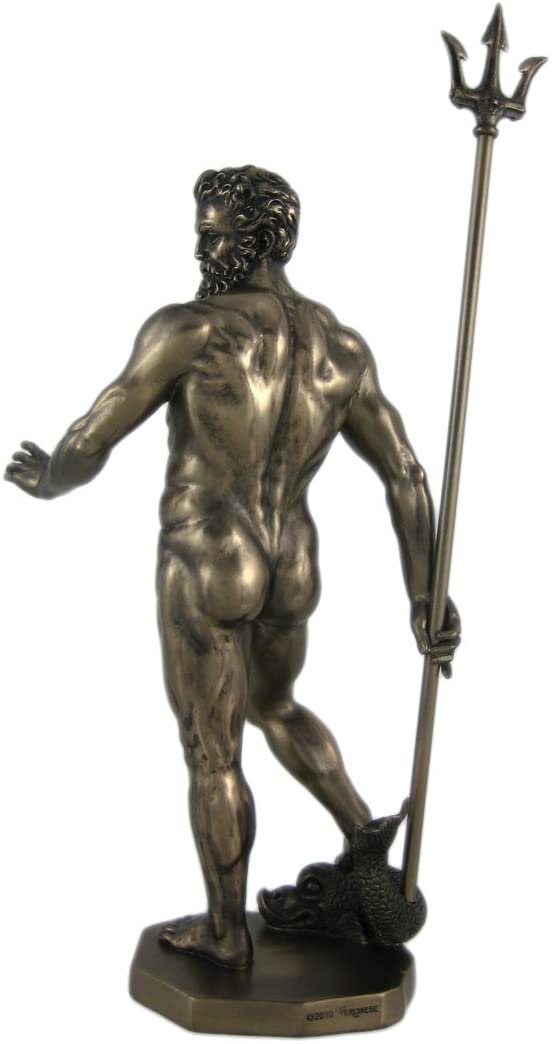 Magic  Collection~Greek God Poseidon Nude Bronzed Statue Neptune