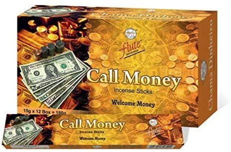 Witchcraft~Flute Call Money Masala Incense-15 Grams/Packet-12 Packs/Box-180 Grams Total