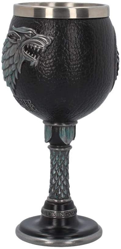 Magicun N.Giftware~Winter is Coming Game of Thrones Goblet 13cm Black, Resin w/Stainless Steel Insert, One Size