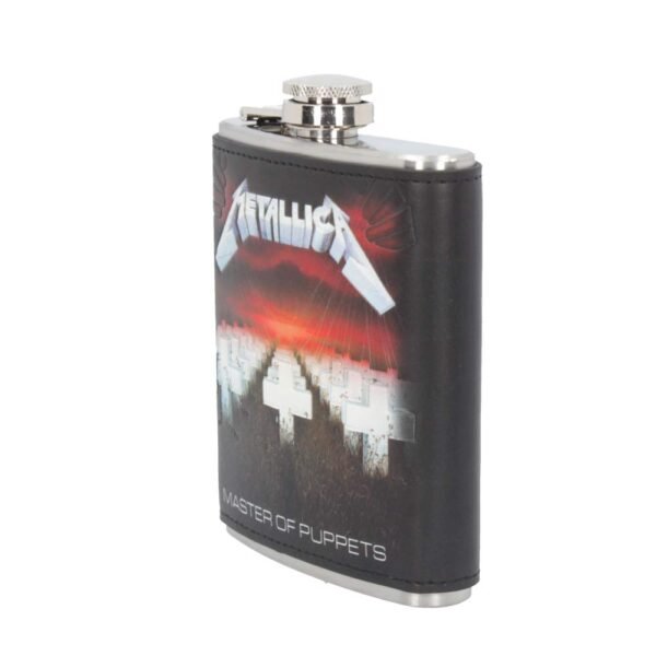 Band Merchandise~ Metallica Master of Puppets Hip Flask 7oz, PU/Stainless Steel, Black, 12.5cm