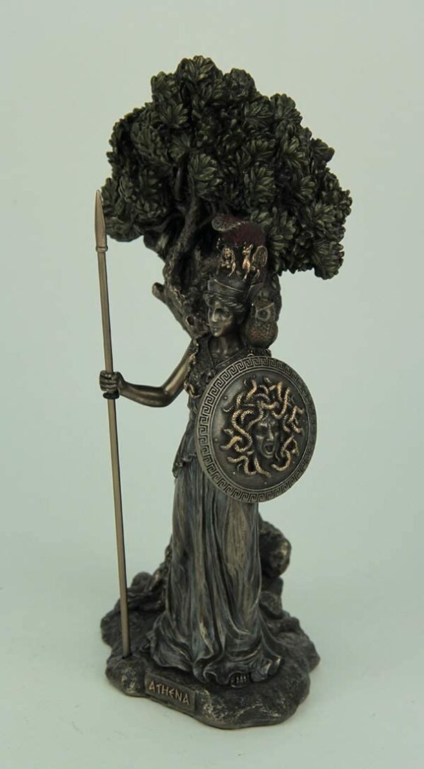 Magic  Collection~Resin Statues Greek Goddess Athena Under Olive Tree Bronze Finish Statue 5.25 X 9.5 X 4.5 Inches Bronze