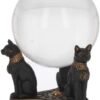 Mythology Collection~ Bastet's Honour Crystal Ball Holder 12.7cm, Resin, Black