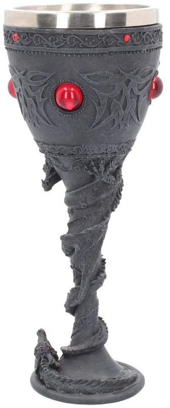 Nemesis Now Chalice of The Serpent 24cm, Resin w/stainless steel insert, Black