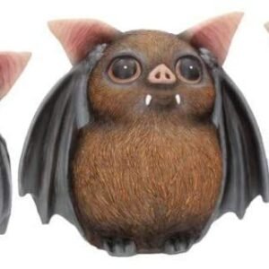 Magicun N.Giftware~Three Wise Bats 8.5cm Figurines, Brown