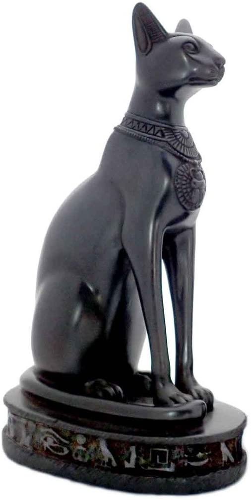 Discoveries Egyptian Imports Bastet Cat Goddess Statue - Black - 5.5" Tall - Made in Egypt