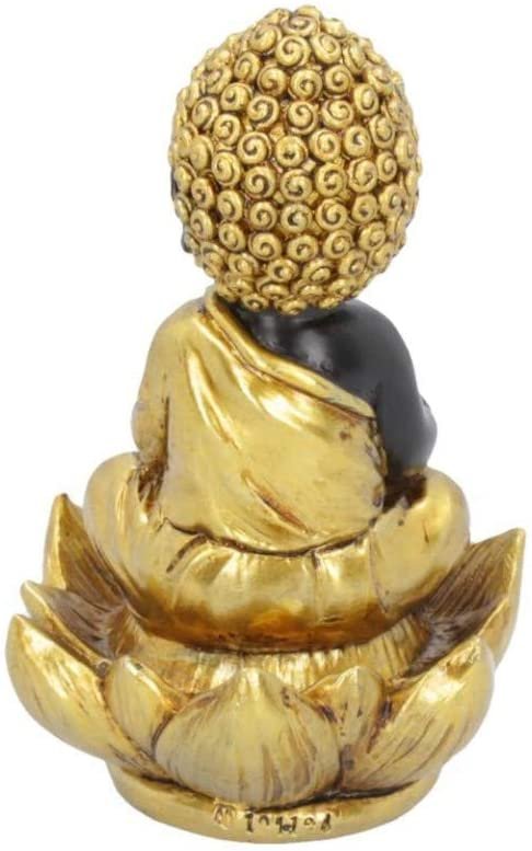 Light Collection~Baby Buddha Backflow Incense Burner 10.3cm, Gold