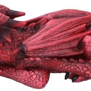 Fantasy Collection~ Ruby Dreaming Sleeping Red Dragon Figurine, Polyresin, One Size
