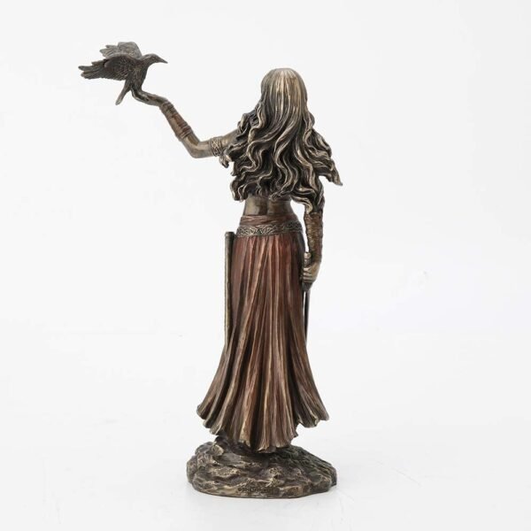 Magic  Collection~Resin Statues Morrigan The Celtic Goddess of Battle W/Crow & Sword Bronze Finish Statue 6.5 X 10.25 X 3 Inches Bronze