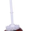 Magicun N.Giftware~Flame Pattern Skull Toilet Brush Holder 16.4cm, Polyresin, Orange