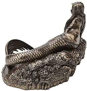 Veronese Design 5 7/8 Inch Sirens Lament by Anne Stokes Cold Cast Resin Bronze Finish Mermaid Statue Home Decor