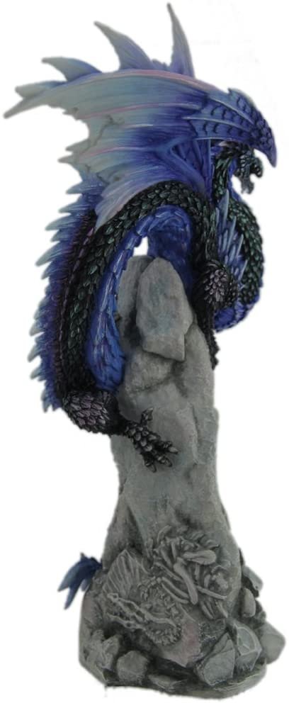 Magic  Collection~Veronese Resin Statues Andrew Bill Sapphire Sentinel Hand Painted Blue Dragon Statue 5.5 X 10.5 X 3.5 Inches Blue