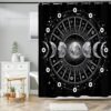Shower Curtain - Print Polyester Fabric Waterproof Shower Curtain by iLiveX, Machine Washable, Hooks Included, Bathroom Decoration, 72"x72", Black White Sun Moon Stars Mysterious Wizard Tarot