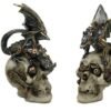 Steampunk Collection~U3830K8 Mind Machines 10.5cm Set of 4, Dragon Skull Figurines, White
