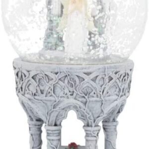Artist Collections~ Love Remains Snowglobe Anne Stokes 18.5cm, Resin, Glass, Water, Ivory