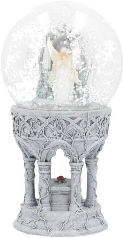 Artist Collections~ Love Remains Snowglobe Anne Stokes 18.5cm, Resin, Glass, Water, Ivory
