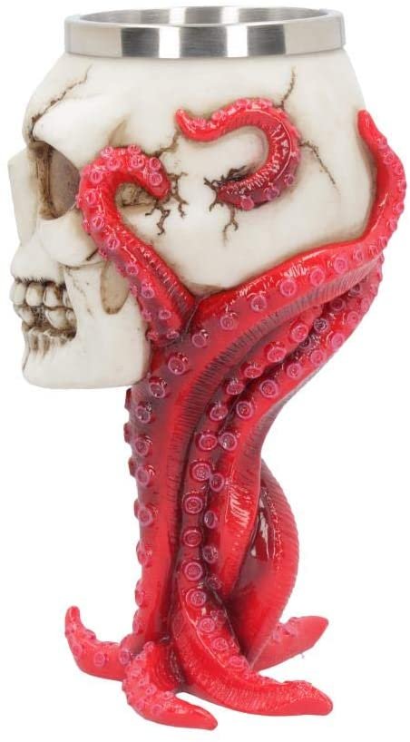 Dark Collection~Devoured Goblet 18cm, Resin w/stainless steel insert, Red, One Size