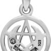 Sterling Silver Tiny Crescent Moon Pentacle Pendant