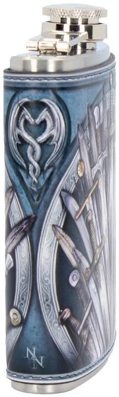Magicun N.Giftware~B4096M8 Sword Hip Flask 13cm Blue, PU/Stainless Steel