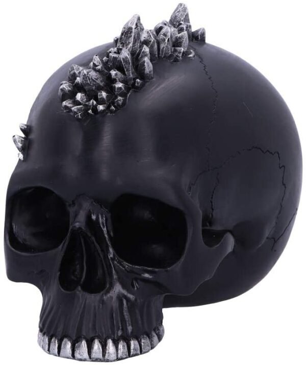 Dark Collection~Cave Small Dragon Hiding Within a Crystal Skull, Polyresin, Black, 16.5cm