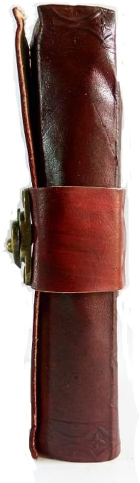 Witchcraft~Leather Journal Diary Skull Vintage Antique Handmade Notebook Sketchpad Notepad Gift for Men Women 7X5 Inches Brown