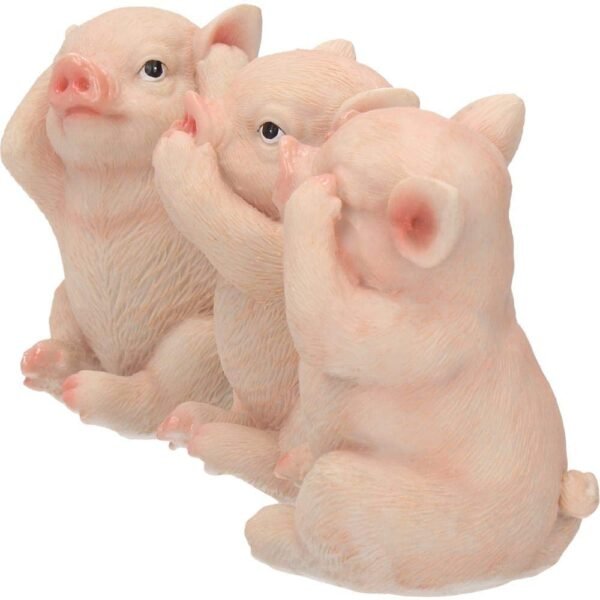Animal Collection~ Three Wise Pigs Figurine 11cm Pink