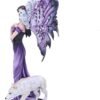 Fantasy Collection~ Amethyst Purple Wolf and Owl Fairy Companion Figurine, Polyresin, 39.5cm