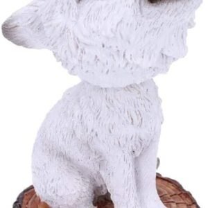Magicun N.Giftware~Cub White Winter Wolf Bobble Head Figurine, Polyresin, 11cm