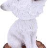 Animal Collection~ U5005R0 Cub White Winter Wolf Bobble Head Figurine, Polyresin, 11cm