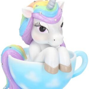 Nemesis Now B3327J7 Cutiecorn Figurine Unicorn in a Teacup Ornament, White, 14cm