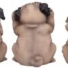Animal Collection~ Three Wise Pugs 8.5cm, Resin, Fawn