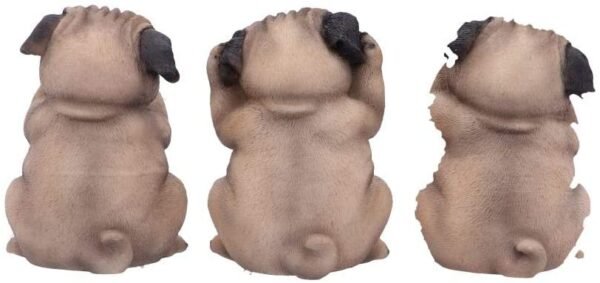 Animal Collection~ Three Wise Pugs 8.5cm, Resin, Fawn