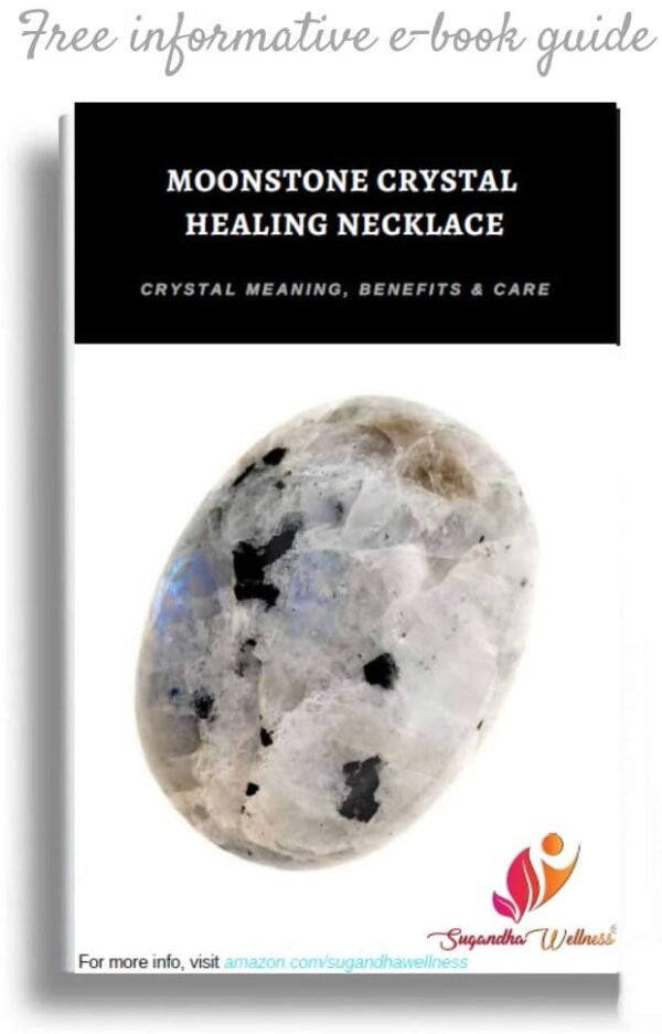 Witchcraft~Moonstone Crystal Healing Necklace - for Crown Chakra. Brings Hope, Luck and Abundance. Relieves Emotional Stress. Enhances Intuition, Psychic Abilities and Stability| with Stylish Chain