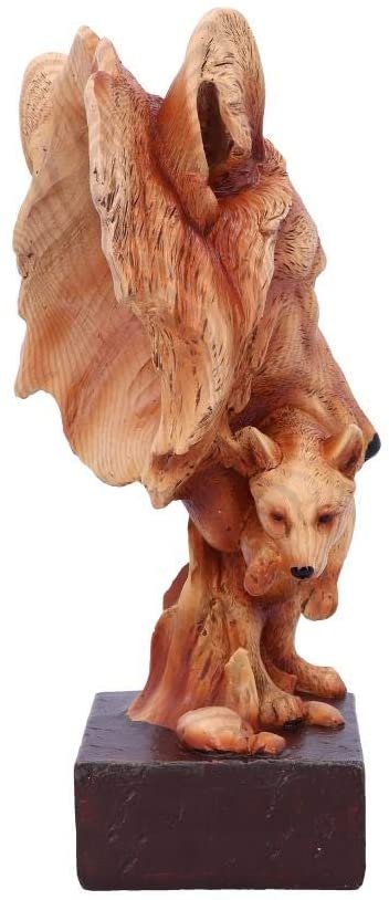 Animal Collection~ H5034R0 Natural Protection Wolf Mother and Cub Wood Effect Bust, Polyresin, One Size