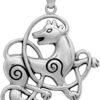 Sterling Silver Celtic Knot Wolf Pendant