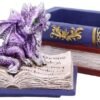 Nemesis Now U5014R0 Purple Dragonling Diaries Dragon Book Box, Polyresin, 11.3cm