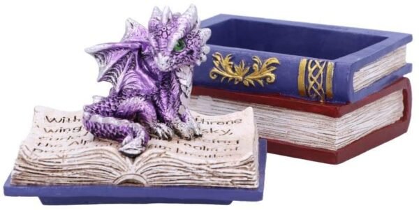 Nemesis Now U5014R0 Purple Dragonling Diaries Dragon Book Box, Polyresin, 11.3cm