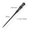 TOP SEWING Ebony Double-faced Jade Sword Hairpins Handmade Carved Wooden Hair Sticks for Women Chinese Hair Chopsticks for Long hair A