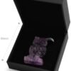 Magic  Collection~Artistone 2.0" Amethyst Owl, Hand Carved Gemstone Fine Art Sculpture, Reiki Healing Stone Statue，Attract All The Aura Around
