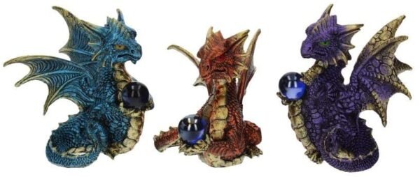 Fantasy Collection~ Orb Guardians Set of 3, Resin, Multi-Coloured, One Size