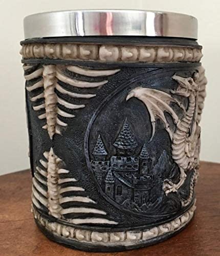 Fantasy Collection~ Dragon Skeleton Tankard Mug 13cm Black
