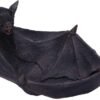 Dark Collection~Winged Watcher Bat Trinket Holder Jewellery Dish, Polyresin, Black, 24.1cm