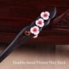 TOP SEWING Ebony Double-faced Jade Sword Hairpins Handmade Carved Wooden Hair Sticks for Women Chinese Hair Chopsticks for Long hair A