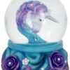 Fantasy Collection~ Pure Elegance Unicorn Snowglobe 13.5cm Purple, Resin, Glass, Water
