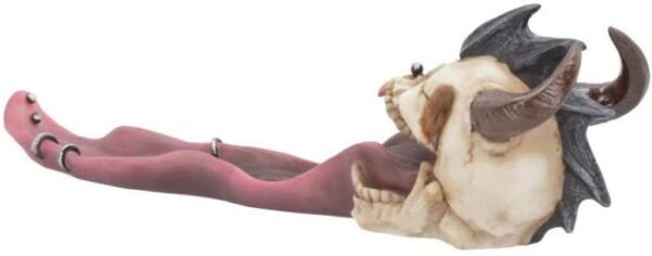 Dark Collection~Pierced Prodigy Skull Incense Holder 33cm Red, Resin, One Size